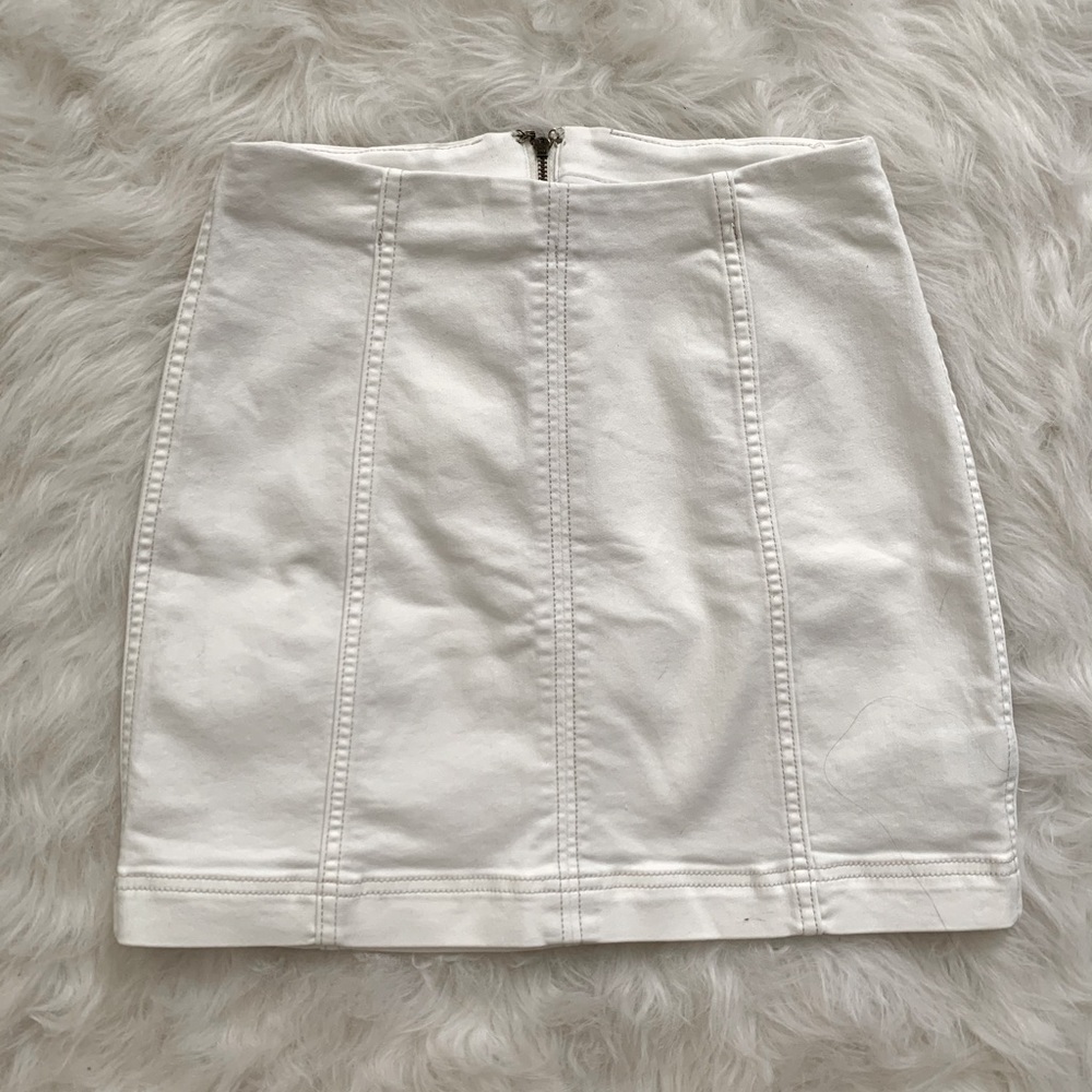 Free People White Denim Skirt